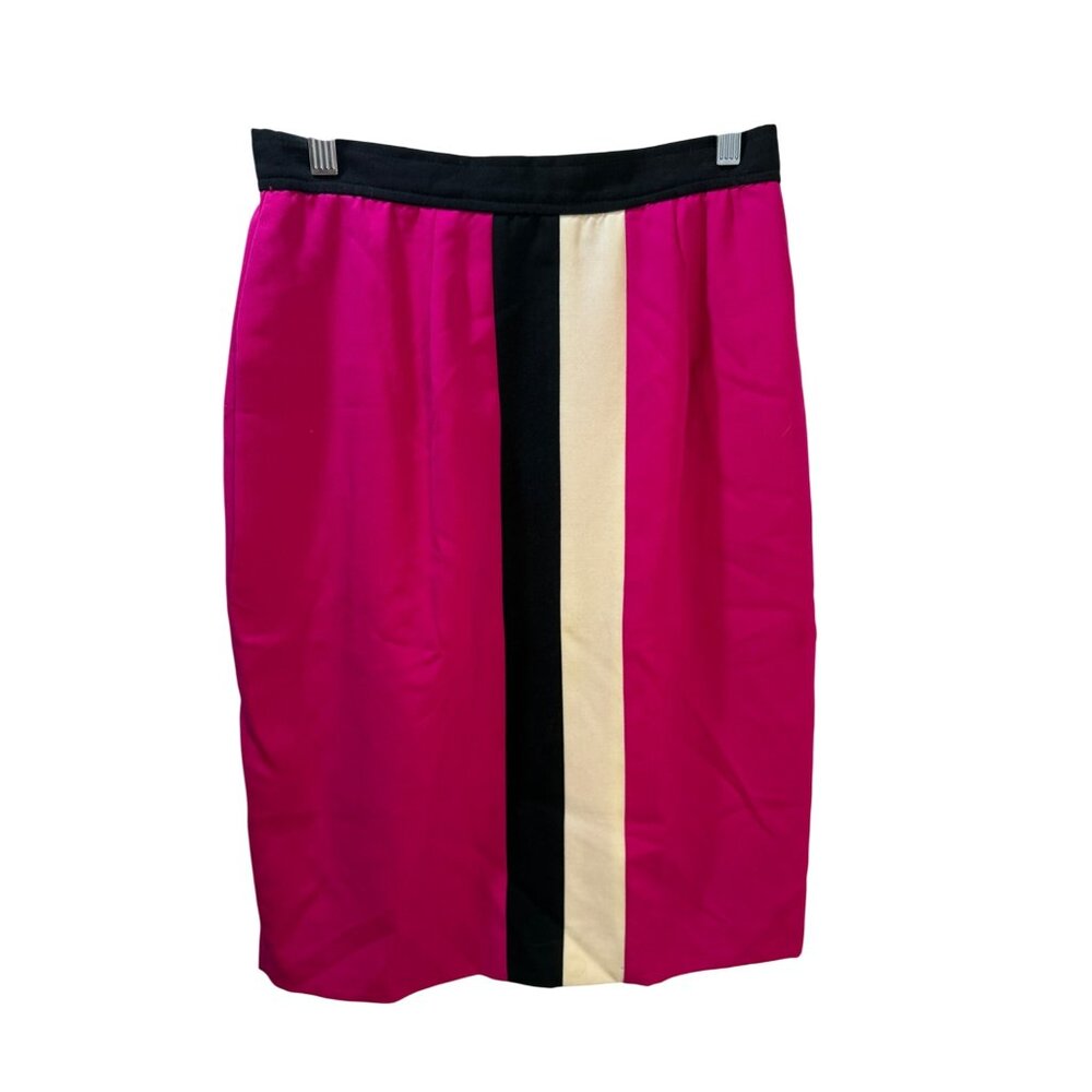 Vintage Midi‎ Pencil Skirt With Front Stripe Design & Back Zipper Closure